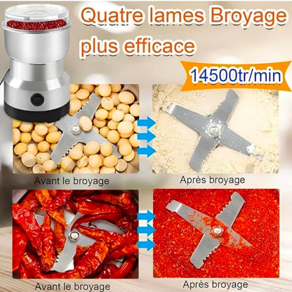 Portable Electric Coffee Grinder with 300ml Stainless Steel Cup | Small Mixer Grinder